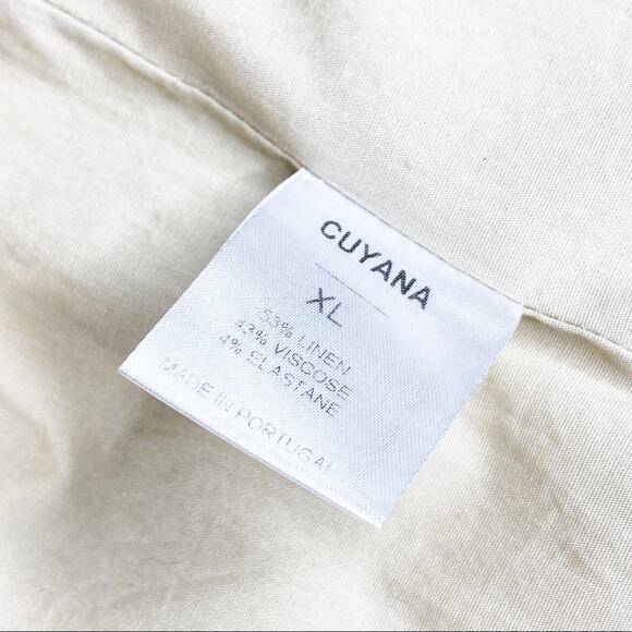 Cuyana Sand Linen Blend Moto Zip Up Jacket Women’s XL - Picture 6 of 9